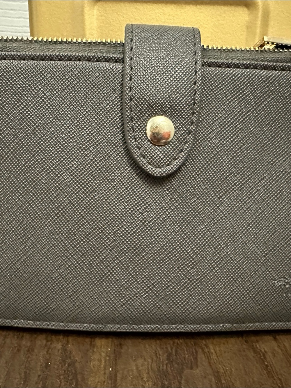 Women's Textured Gray Wallet - Classic Snap Closure